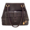 Load image into Gallery viewer, Loro Piana Chocolate Brown Leather Globe Shoulder Bag
