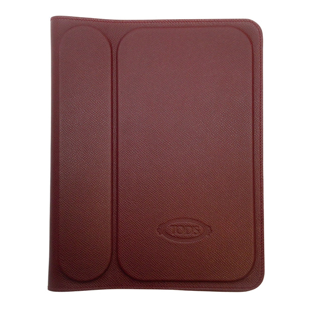 Tod's Burgundy Stamped Leather iPad 2 Case
