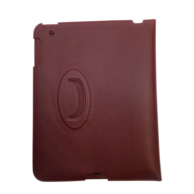 Tod's Burgundy Stamped Leather iPad 2 Case