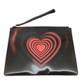 Load image into Gallery viewer, Christopher Kane Black Red Wristlet with Iridescent Heart

