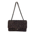 Load image into Gallery viewer, Chanel Black / White / Pink 2004 New York Woven Tweed Double Flap Bag
