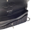 Load image into Gallery viewer, Chanel Black / White / Pink 2004 New York Woven Tweed Double Flap Bag
