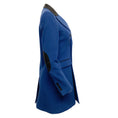 Load image into Gallery viewer, Each x Other Blue Wool and Cashmere Double Breasted Coat with Leather Trim
