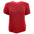 Load image into Gallery viewer, Julien David Navy Blue and Red Short Sleeve Heart Sweater
