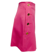 Patou Pink Wool Iconic Shorts with Gold Buttons