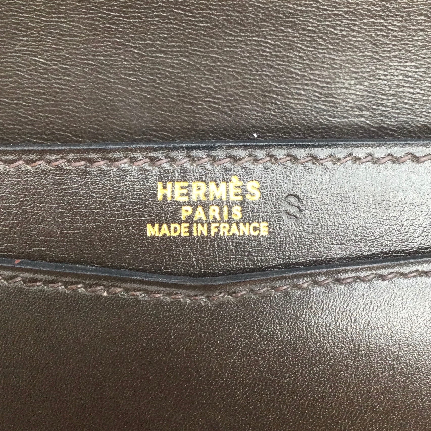 Hermès Faco Box Brown Leather Clutch
