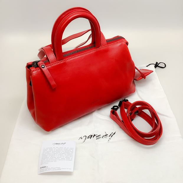 Marsell Red Leather Mini Horizon Bag