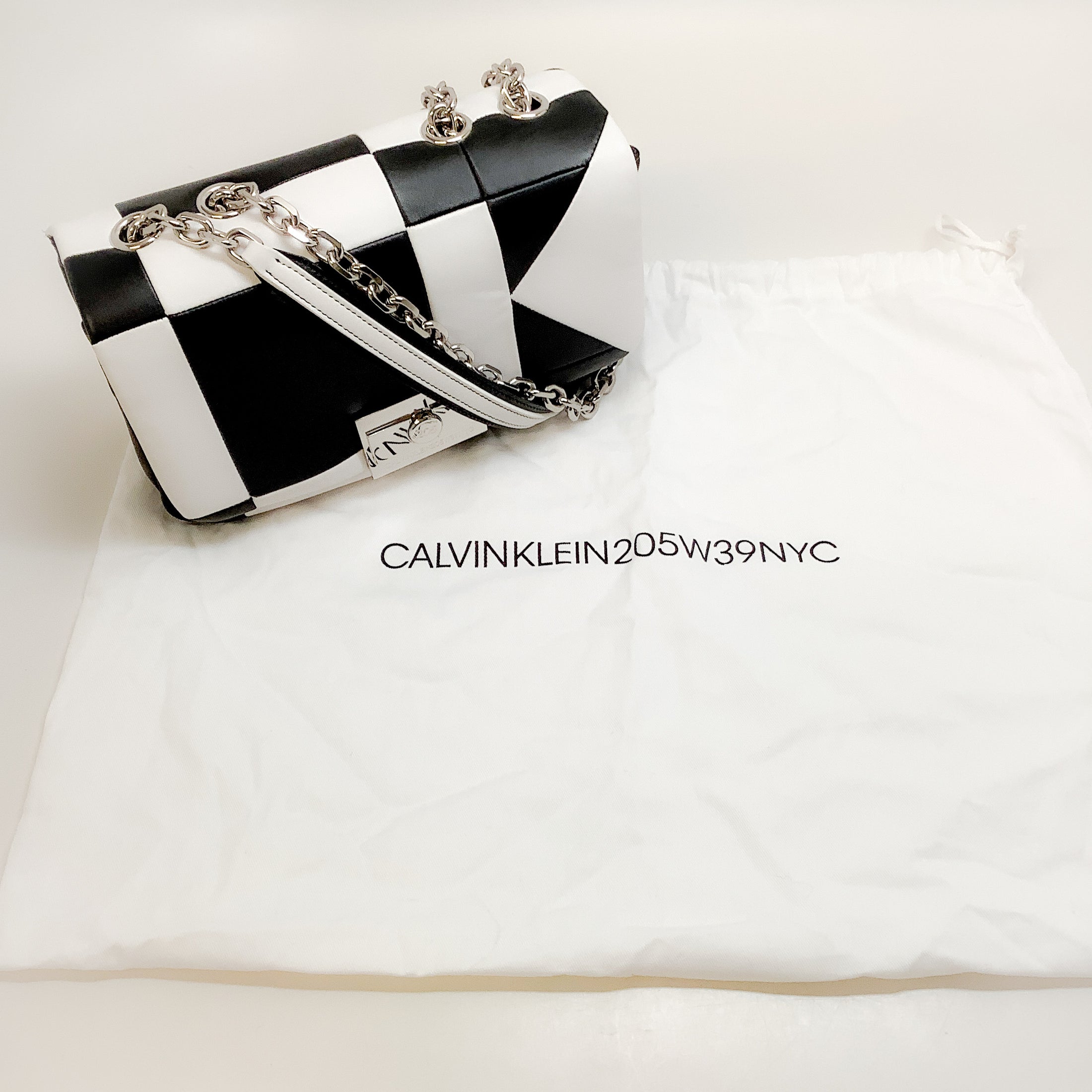 Calvin Klein 205W39NYC Black / White Billie Flap Bag