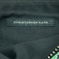 Load image into Gallery viewer, Christopher Kane Black Multi Floral Embroidered Leather Wristlet
