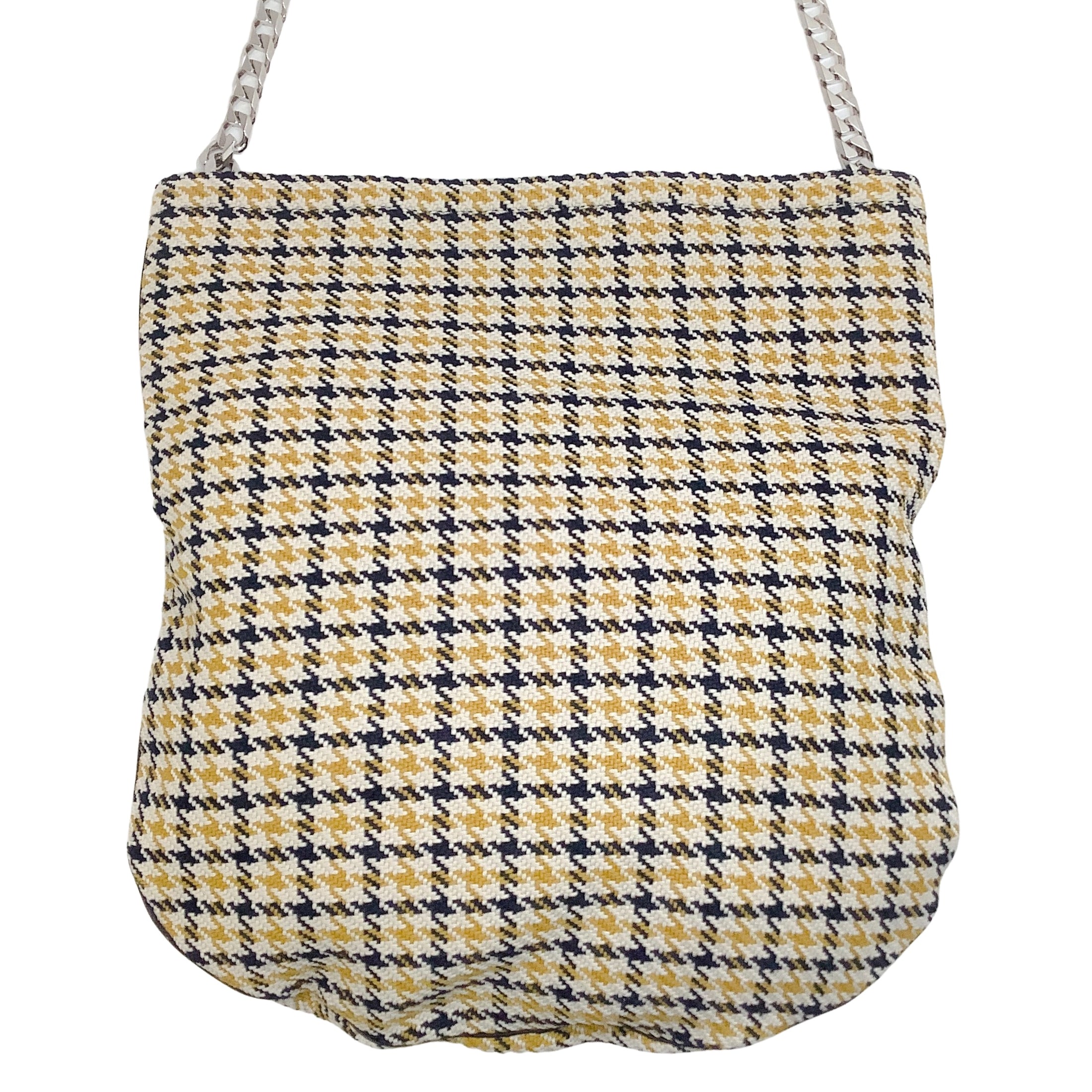 Victoria Beckham Black / Yellow Houndstooth Shoulder Bag With Chain Strap