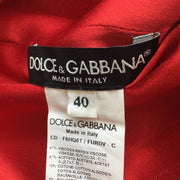 Dolce & Gabbana Red Lace Trimmed Sleeveless Crepe Mini Formal Dress