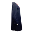 Load image into Gallery viewer, Mary Katrantzou Navy Blue Wool Collarless Coat With Multi Print
