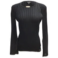 Load image into Gallery viewer, Chanel Ribbed Knit Cape Sleeved Black Sweater
