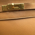 Load image into Gallery viewer, Hermès Kelly 35 Clemence Tan Leather Satchel
