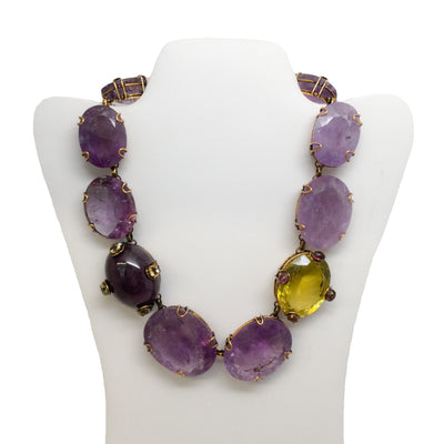iRADJ Moini Amethyst and Citron Chunky Necklace
