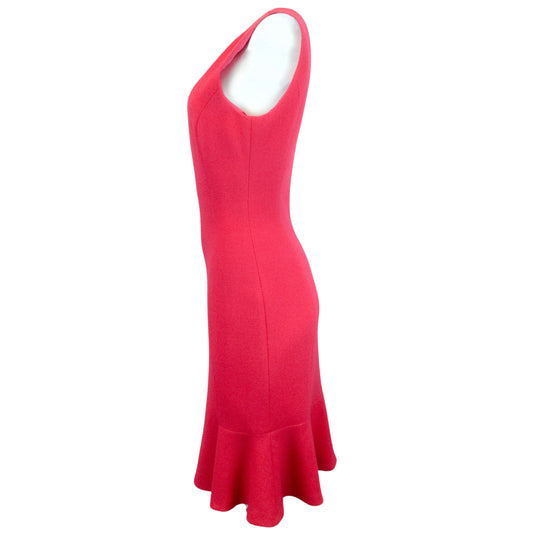 Michael Kors Raspberry Sleeveless Wool Flare Dress
