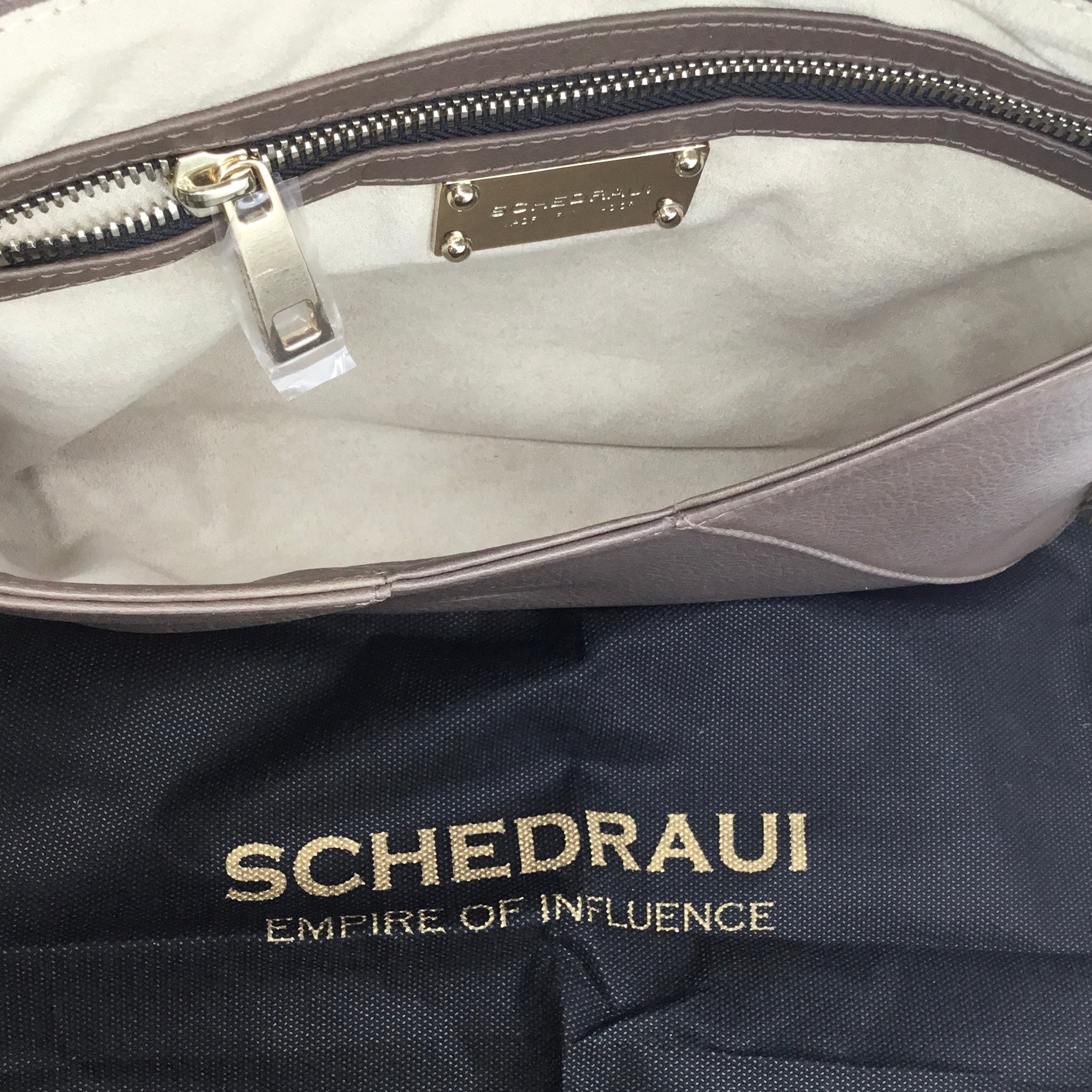 Schedraui Taupe Leather Crossbody Bag