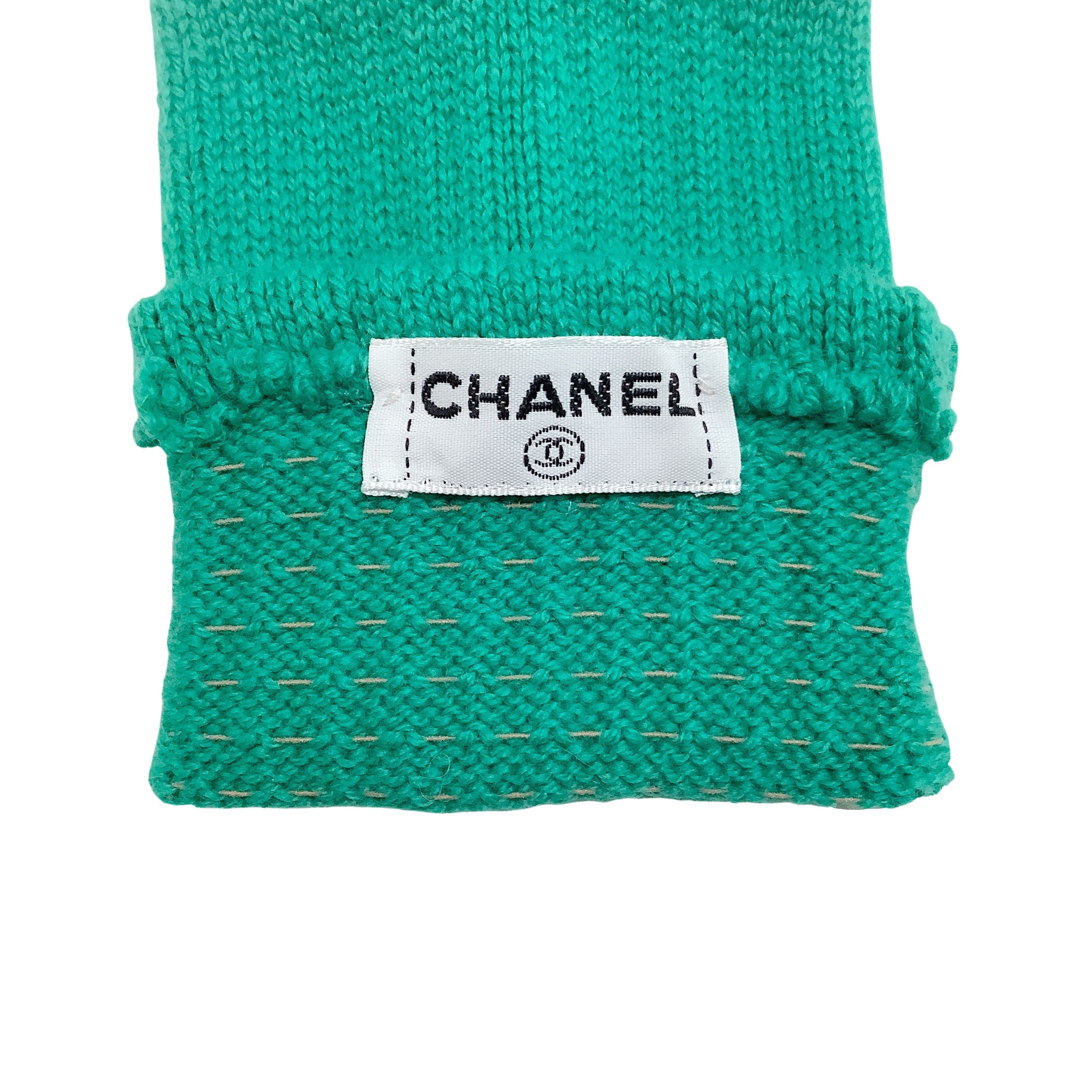 Chanel Emerald Green Cashmere Gloves