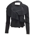 Load image into Gallery viewer, Valentino Black Ruffled Stretchy Knit Blazer
