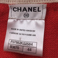 Load image into Gallery viewer, Chanel Pearl Embellished Braided Trim Long Sleeved Cashmere Knit Cardigan Poppy Red / Ivory Sweater
