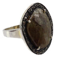 Load image into Gallery viewer, Brown Stone & Diamond Ring
