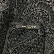 Kobi Halperin Black Lace Multicolor Crystal Embellished Blouse