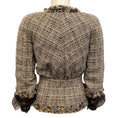 Load image into Gallery viewer, Chanel Brown / Green Tweed Jacket with Sheer Sleeves

