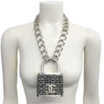 Load image into Gallery viewer, Chanel Silver Giant Tweed Lock Necklace
