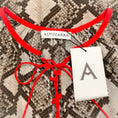 Load image into Gallery viewer, Altuzarra Tan Snake Print Lace Up Blouse with Red Trim
