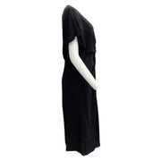 Prabal Gurung Black Silk Jersey Short Sleeved Twist Front Dress