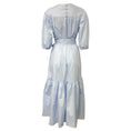 Load image into Gallery viewer, Cynthia Rowley Light Blue Papaver Poppy Tiered Cotton Puff Sleeve Casual Maxi Dress
