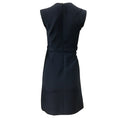 Load image into Gallery viewer, J. Mendel Navy Wool Silk Blend Draped Sleeveless Casual Dress

