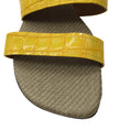 Load image into Gallery viewer, Dries van Noten Yellow Croc Embossed Patent Leather Flat Sandals
