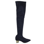 Nicholas Kirkwood Navy Blue Pointed Toe Suede Tall Boots/Booties