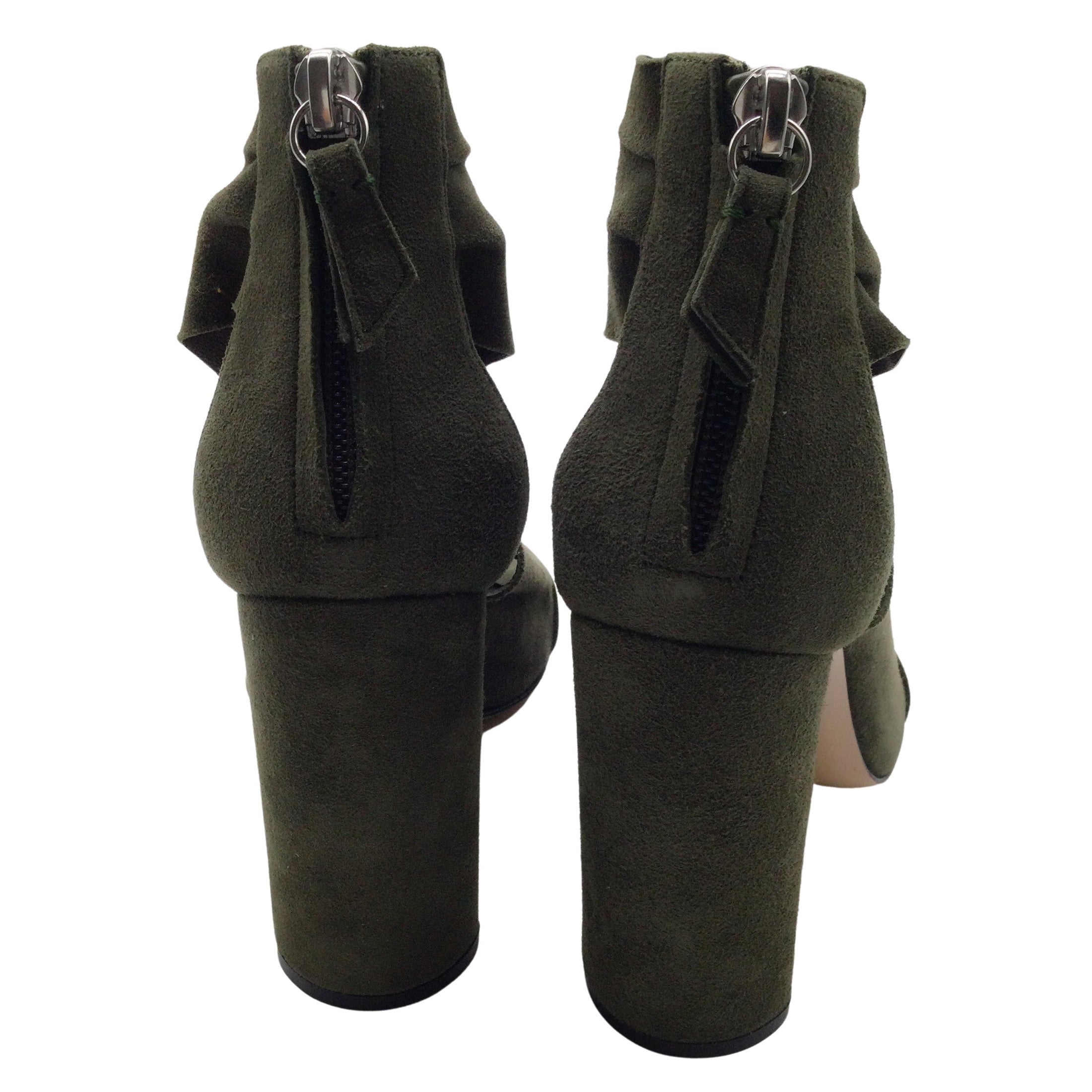 Casadei Camoscio Army Green Suede Sandals