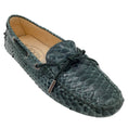 Load image into Gallery viewer, Tod's Teal Python Drivers Loafer Flats
