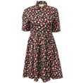 Load image into Gallery viewer, Kate Spade Black Multi Retro Floral Print Button Up Casual Dress
