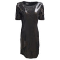 Load image into Gallery viewer, Akris Black Zipper Detail Sequined Short Sleeved Formal Dress
