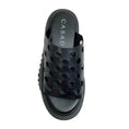 Load image into Gallery viewer, Casadei Black Leather Perforated Nexus Platform Slide Sandals
