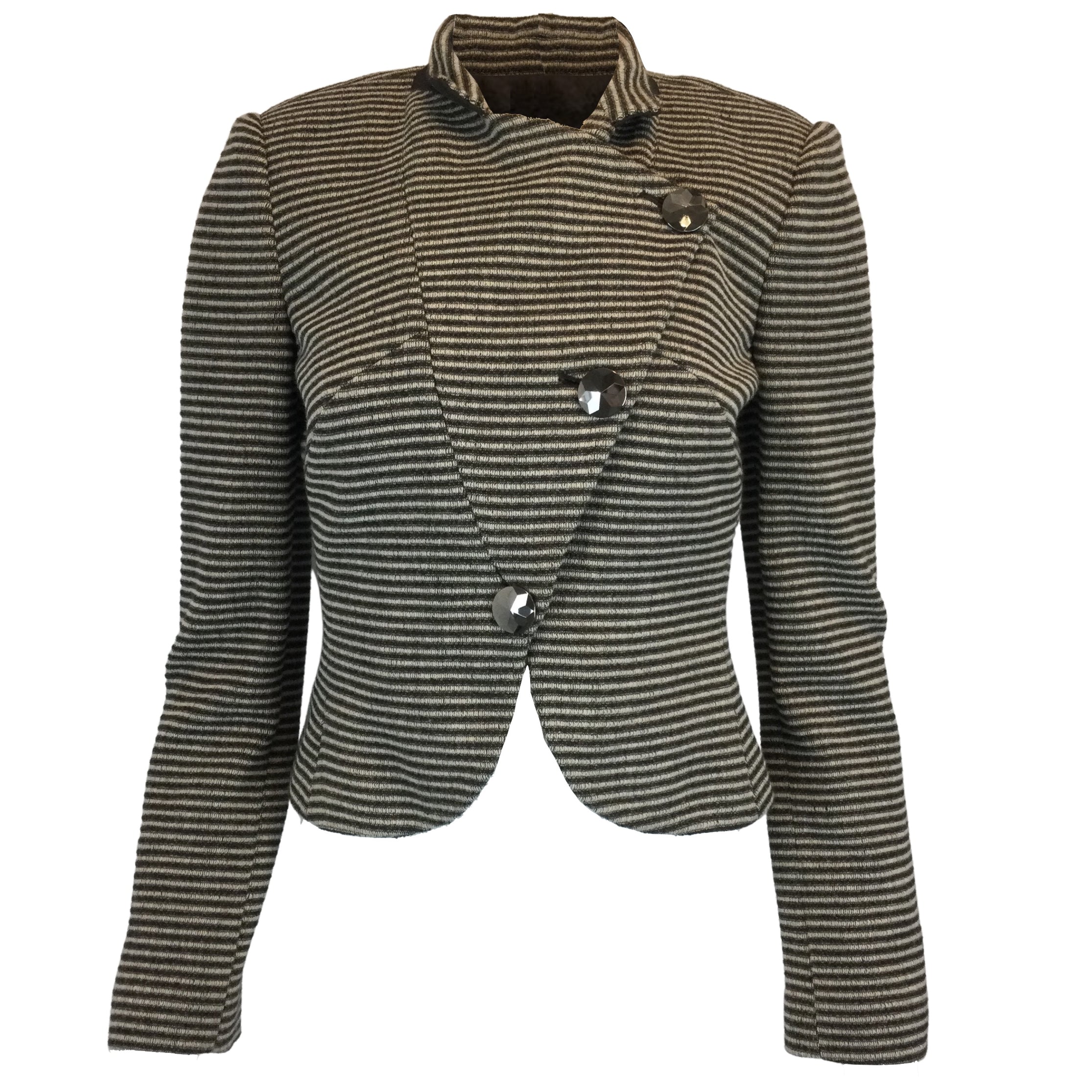 Giorgio Armani Striped Wool & Cashmere Knit Jacket