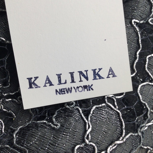 Kalinka Grey & Silver Metallic Lace Dress