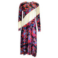 Load image into Gallery viewer, Givenchy Black / Ivory Multi Floral Printed Asymmetric Striped Long Sleeved Crepe Midi Dress
