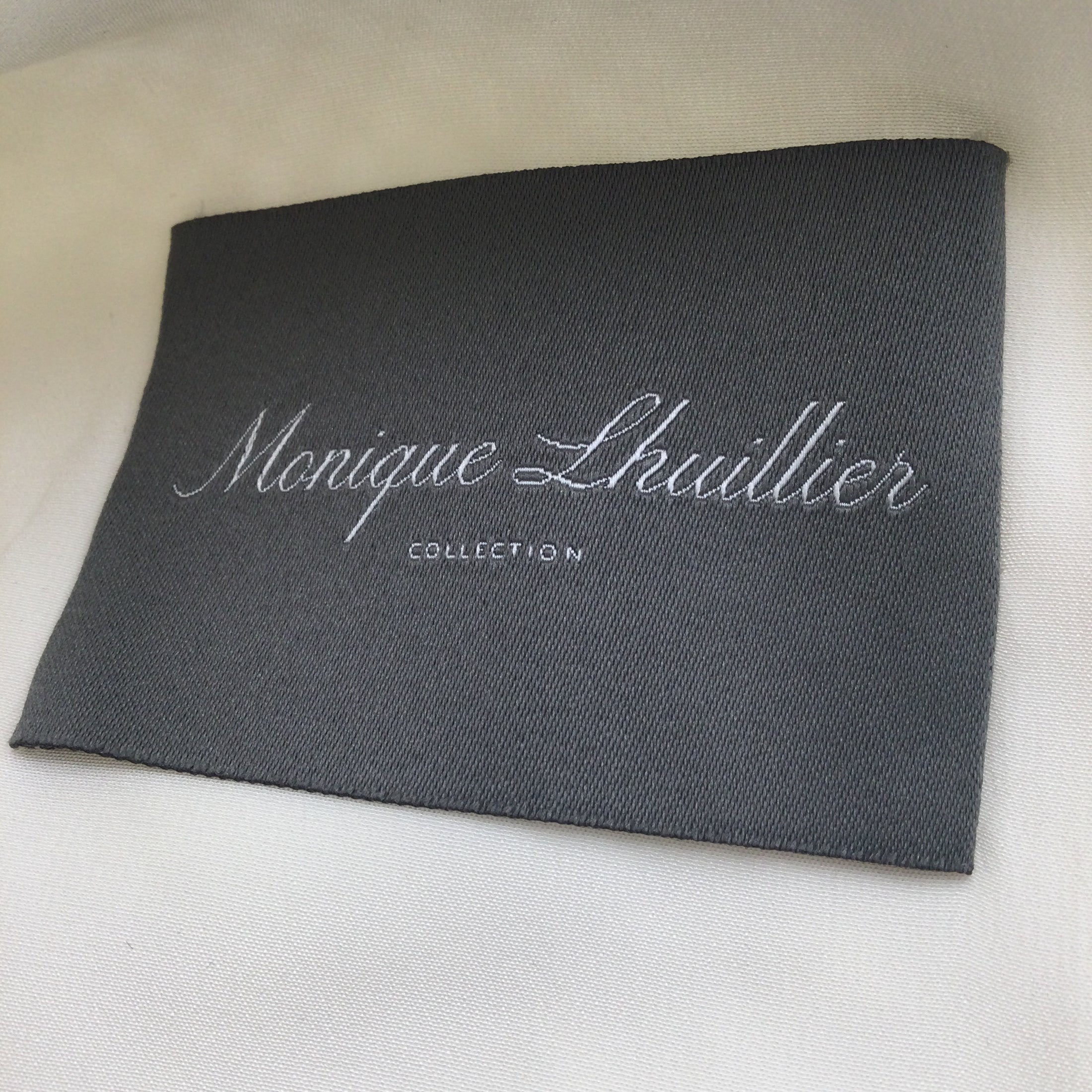 Monique Lhuillier Ivory / Black Grosgrain Tie Sleeveless Lace-overlay Cocktail Dress