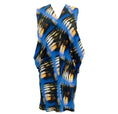 Load image into Gallery viewer, Zero + Maria Cornejo Cobalt Multi Print Draped Sleeveless Dress
