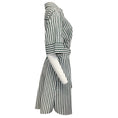 Load image into Gallery viewer, Akris Punto Green / White Striped Belted Shirt Dress
