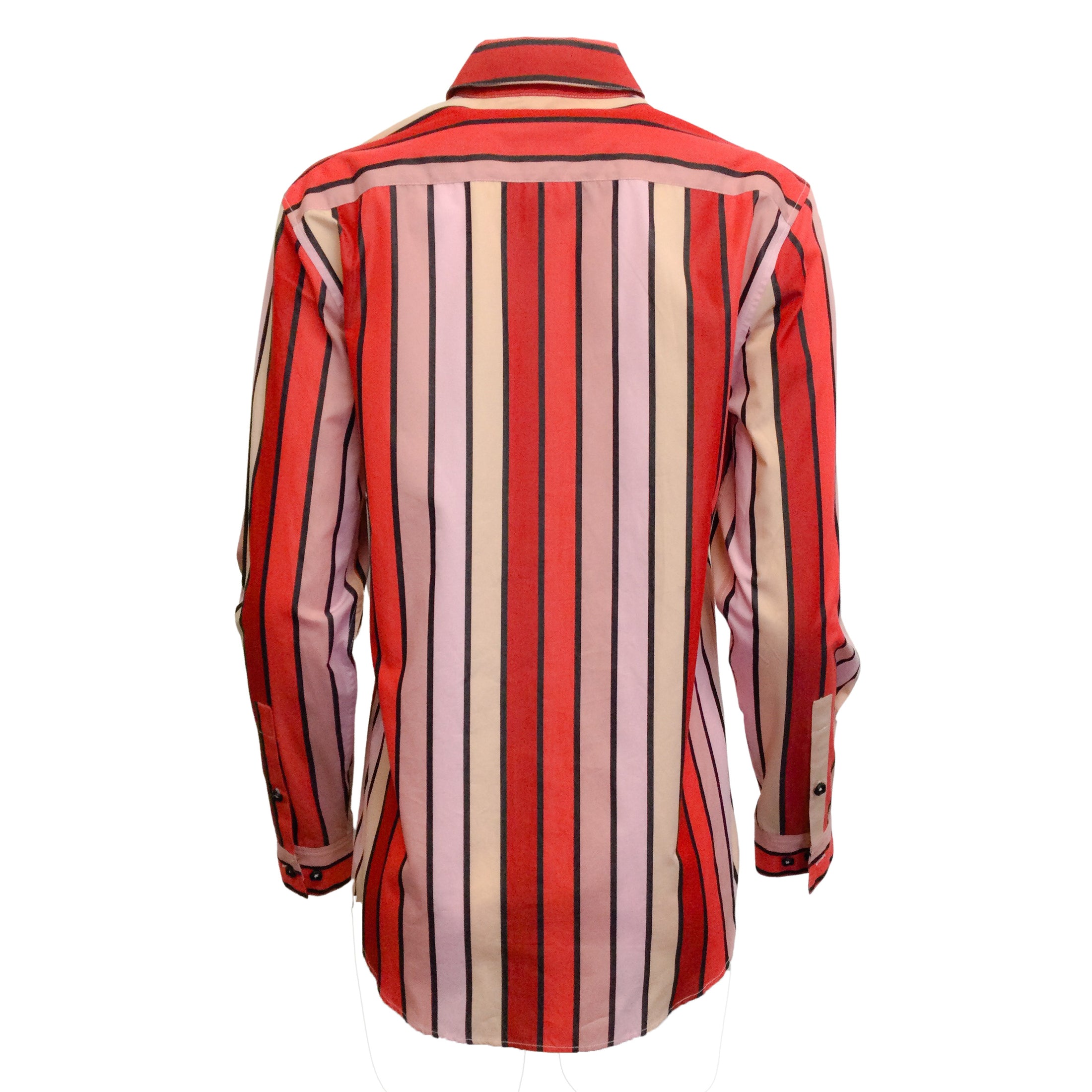 Marni Red Multicolor Striped Button-down Top