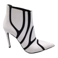 Load image into Gallery viewer, Balenciaga White / Black Symmetric Two Tone Elastic Leather High Heeled Boots/Booties

