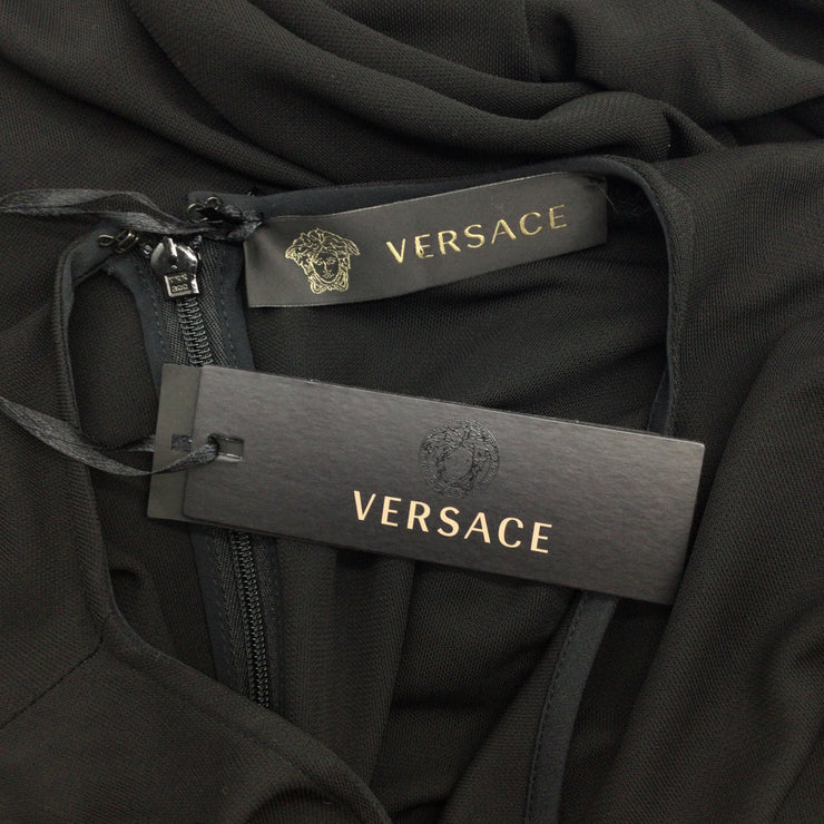 Versace Black Jersey Abito Donna Night Out Dress