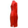 Load image into Gallery viewer, Cushnie et Ochs Vermilion / Red Scarf Detail Sleeveless Silk Pencil Midi Formal Dress
