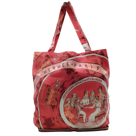 Hermes Pink / Red Silky Pop Folding Tote